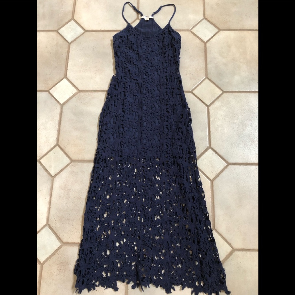 BOSTON PROPER - XS Navy maxi dress